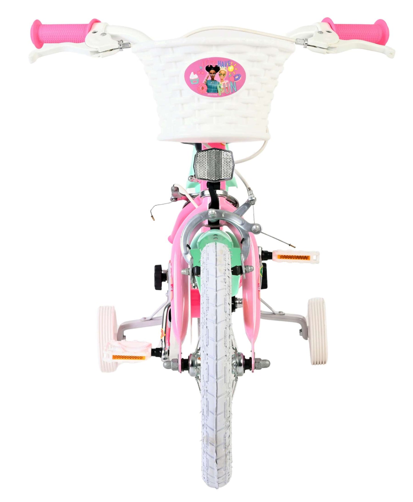 Bicicleta infantil Barbie - niña - 14 pulgadas - rosa - dos frenos de mano