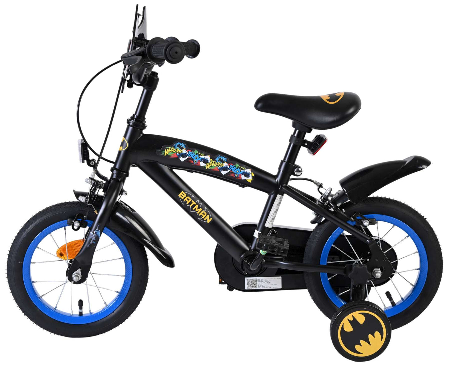 Bicicletta per bambini Batman - ragazzi - 12 pollici - nera - due freni a mano
