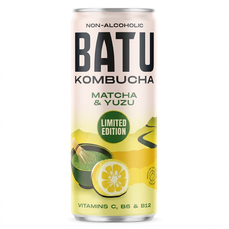 Batu kombucha yuzu matcha lata (12x 250 ml)