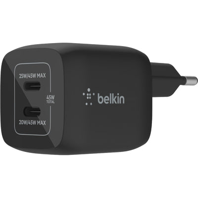 Belkin BoostCharge Pro 2-poort USB-C Gan Wall Carger con P