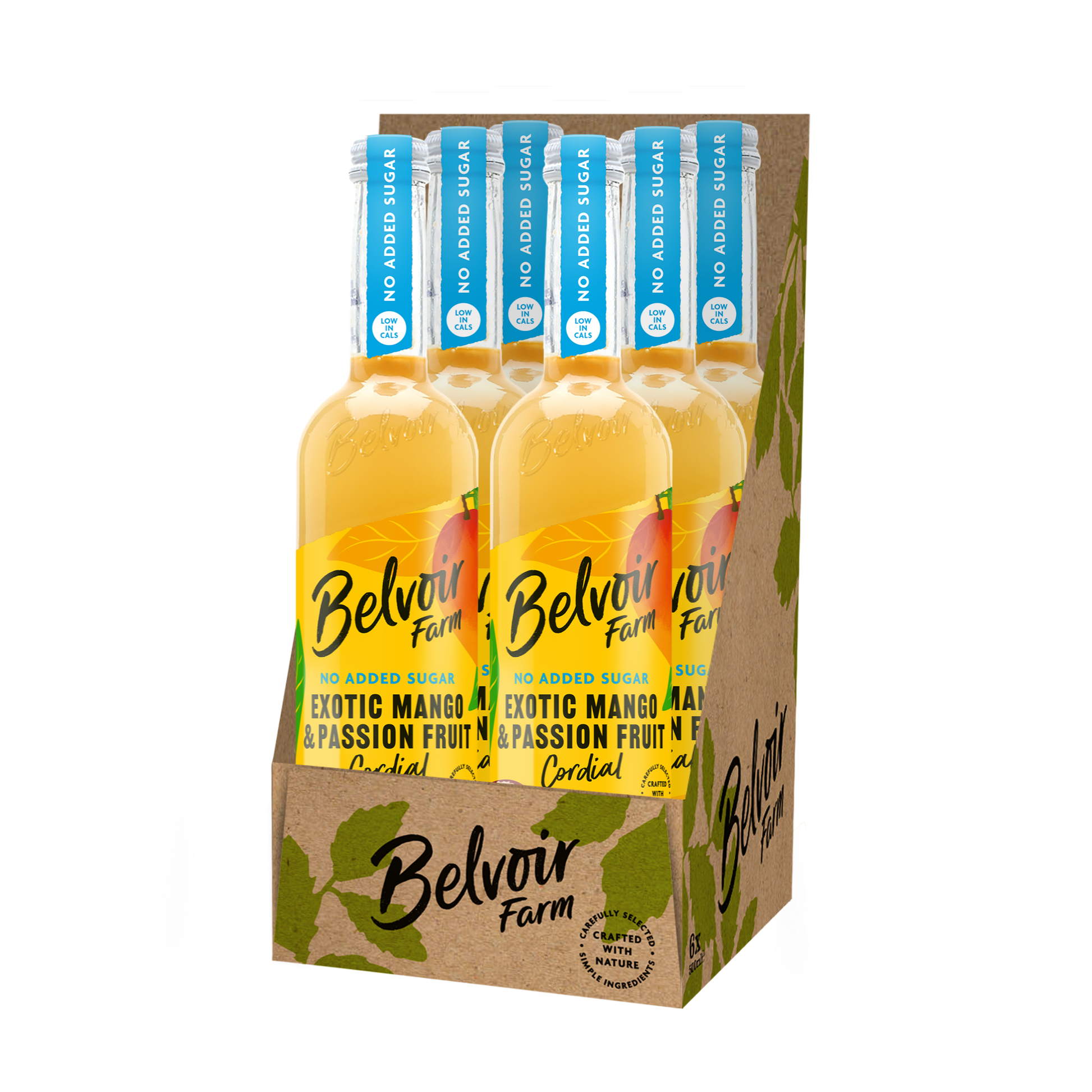 Belvoir no added sugar mango amp; passionfruit cordial fles (6x 500ml)