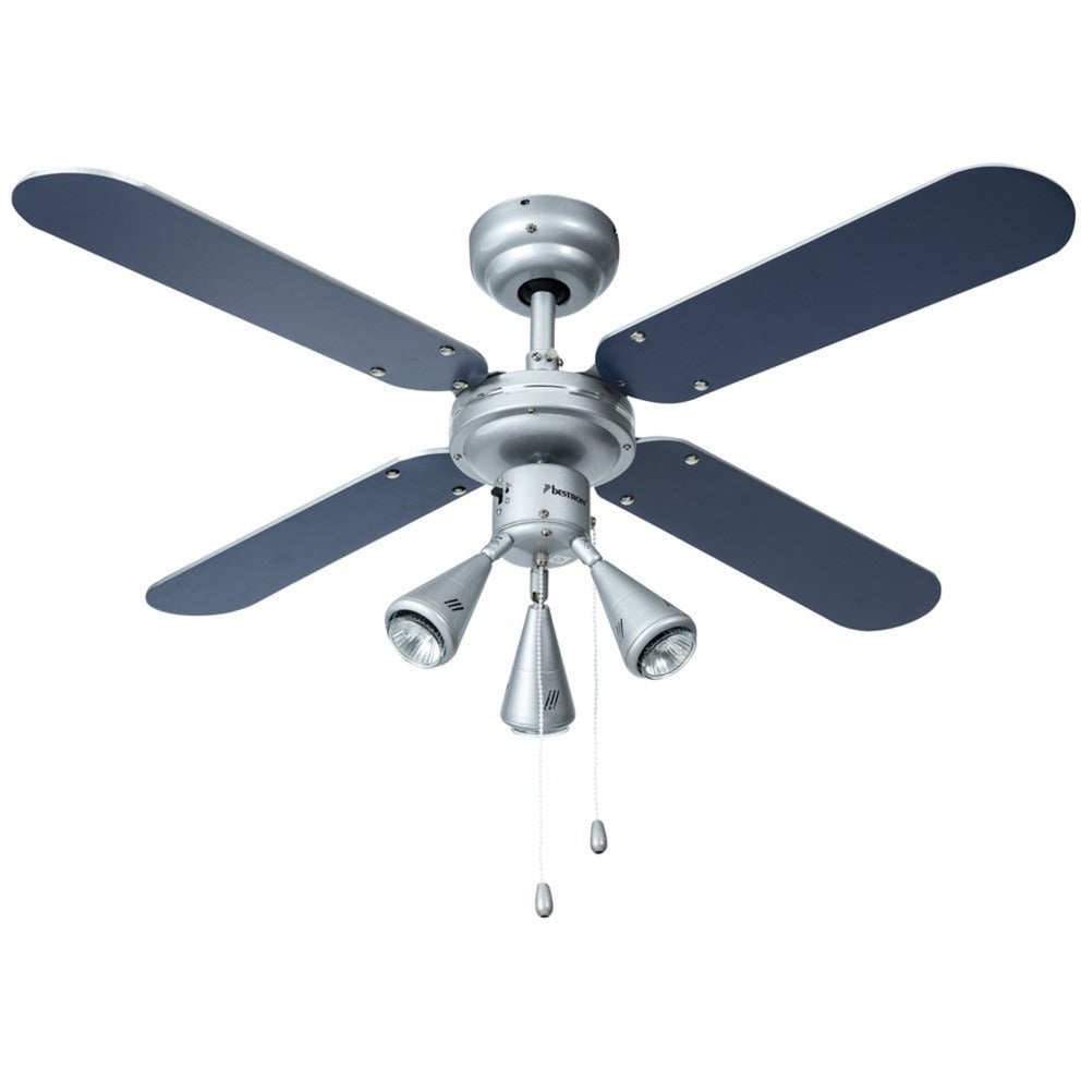 Ventilatore a soffitto bestron dlhb42s con illuminazione