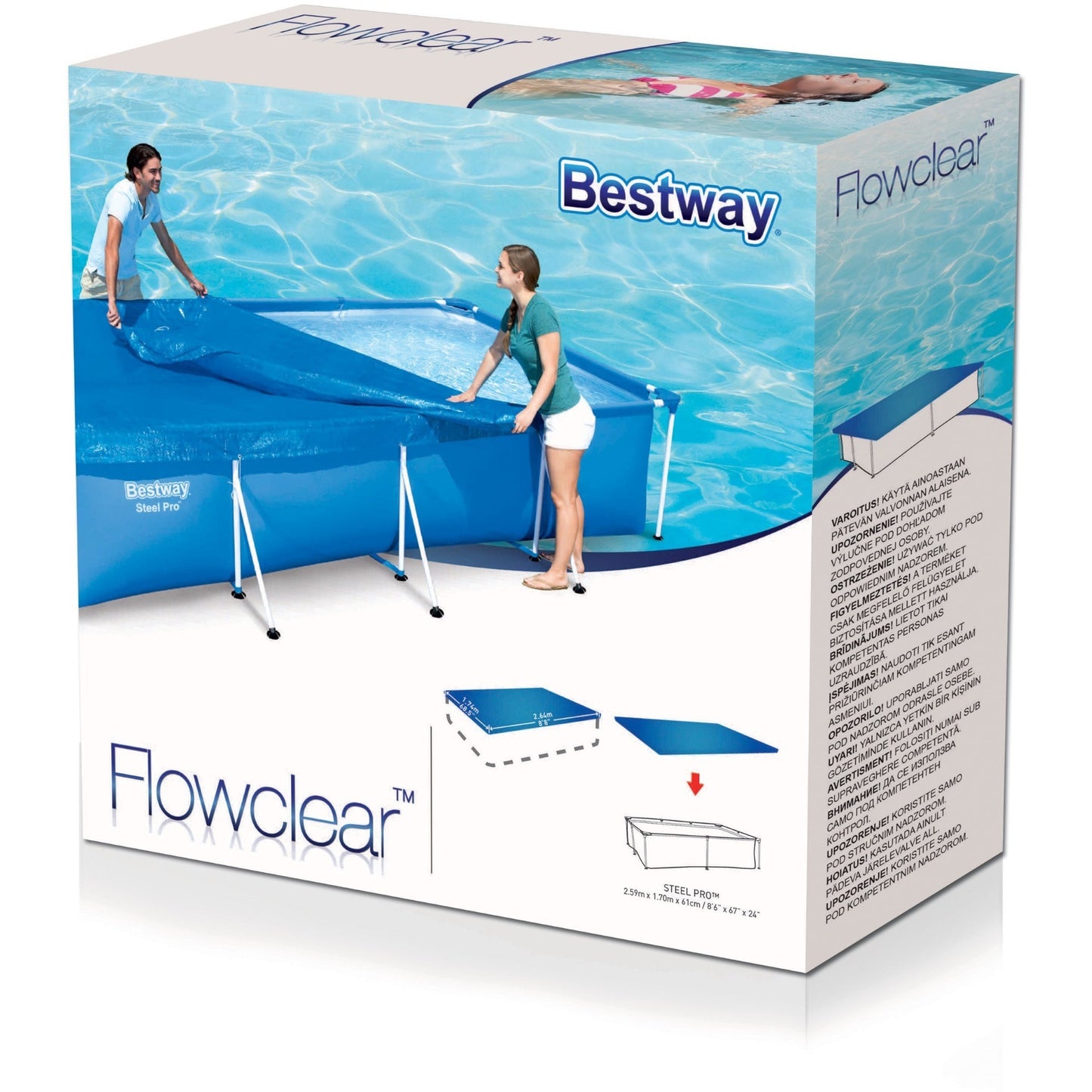 Bestway Flowclear cover steel pro rechthoek 259