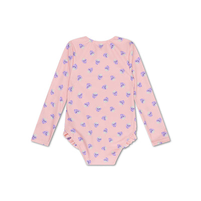 Blackberry | beige viola ragazze costume da bagno con maniche lunghe