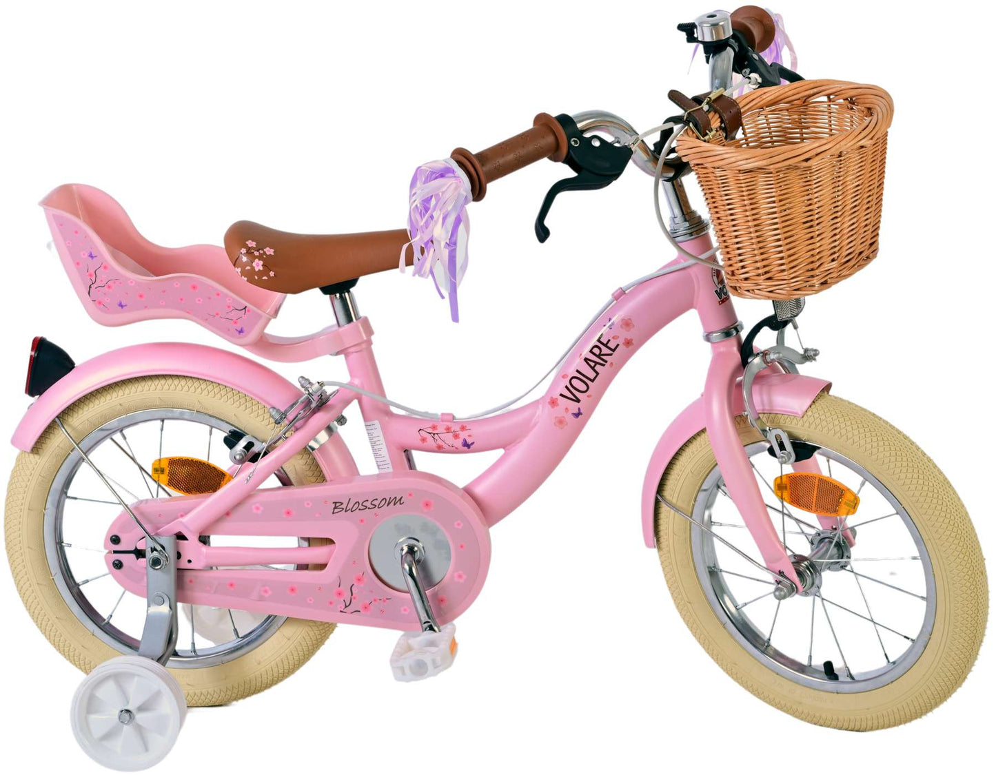 Chicas de bicicleta para niños de Vinare Blossom 14 pulgadas rosa dos frenos de mano