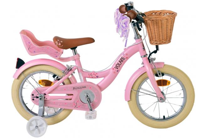 Chicas de bicicleta para niños de Vinare Blossom 14 pulgadas rosa dos frenos de mano