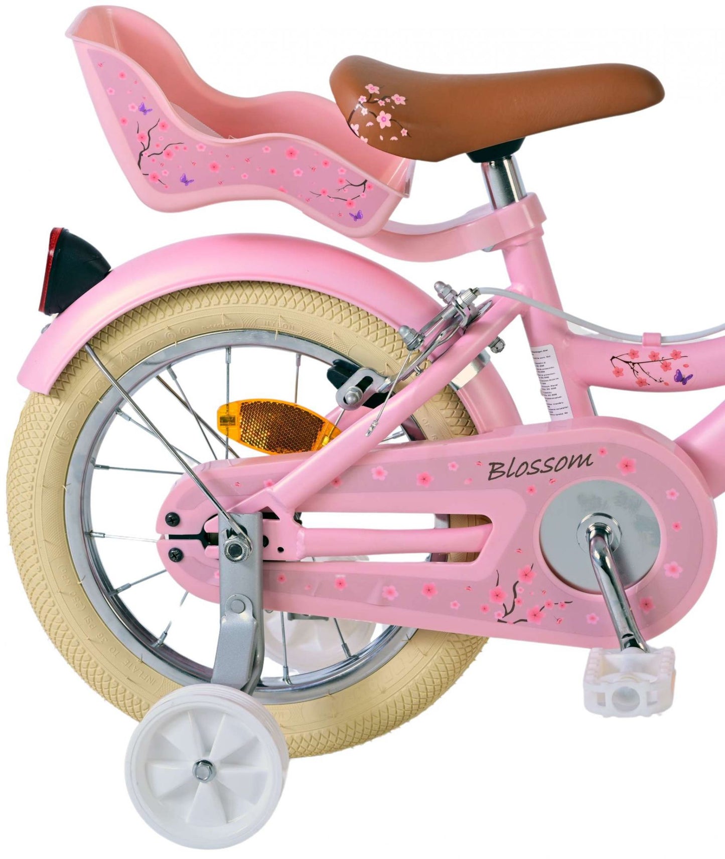 Chicas de bicicleta para niños de Vinare Blossom 14 pulgadas rosa dos frenos de mano