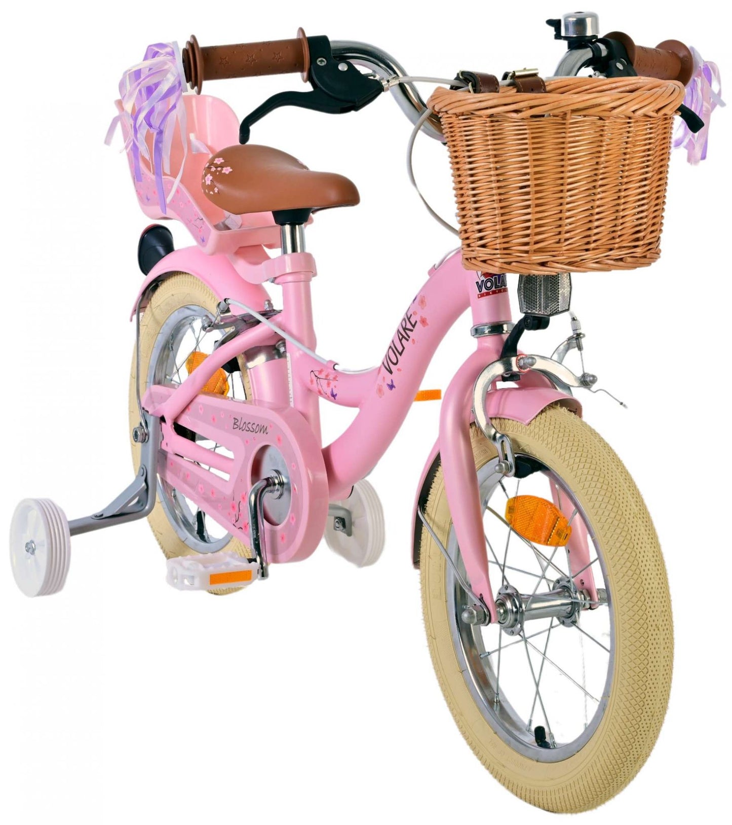 Chicas de bicicleta para niños de Vinare Blossom 14 pulgadas rosa dos frenos de mano