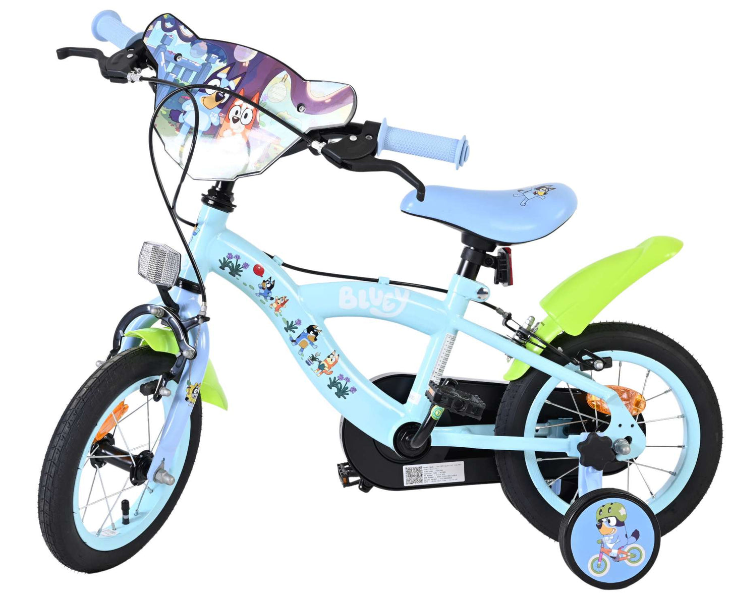 Bicicleta infantil Bluey de 12 pulgadas - azul claro - dos frenos de mano