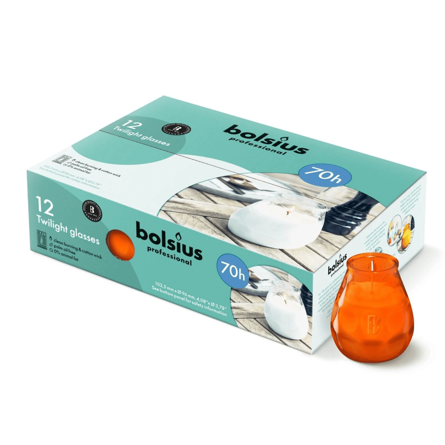 Bolsius twilight oranje ø99x104 mm 70 uur (12 stuks)