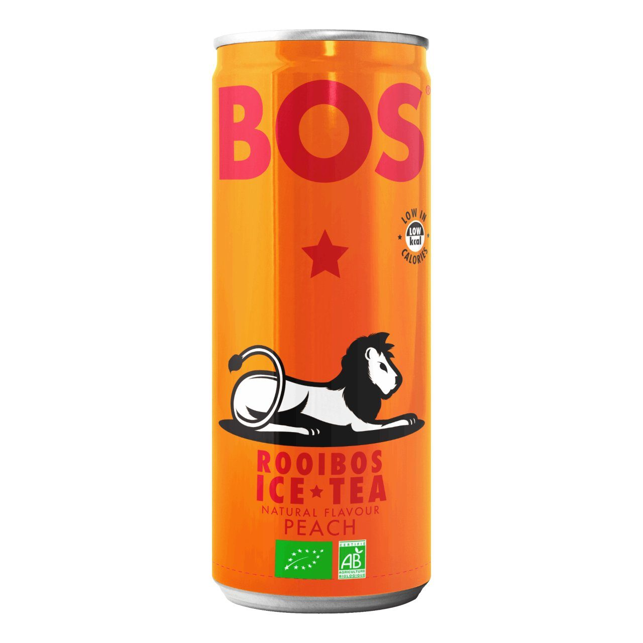 Bos té helado melocotón ecológico lata (12x 250ml)
