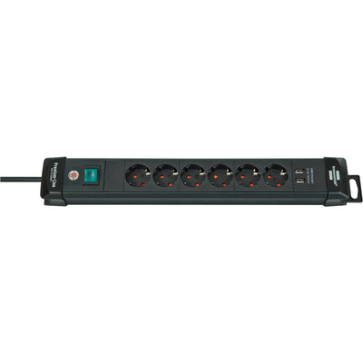 Brennenstuhl Premium-Line stekkerdoos 6-voudig + 2x USB