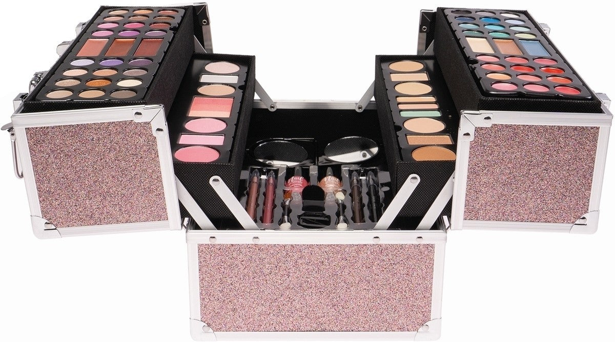 Casuelle Make-Up Suitcase Multi Glitter Pink