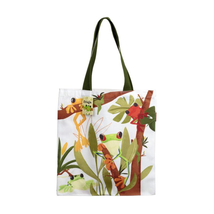 Tropical tree frogs polycottone bag