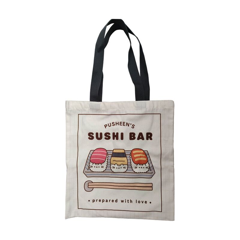 Union pusheen the cat sushi bar herbruikbare polykatoen tas