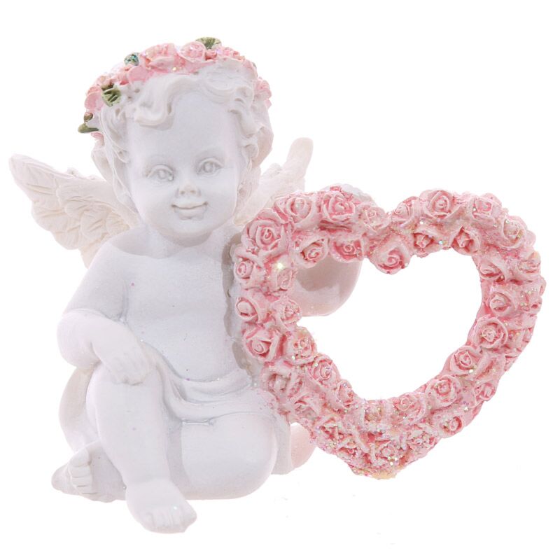 Cuore rose rosa cherubino