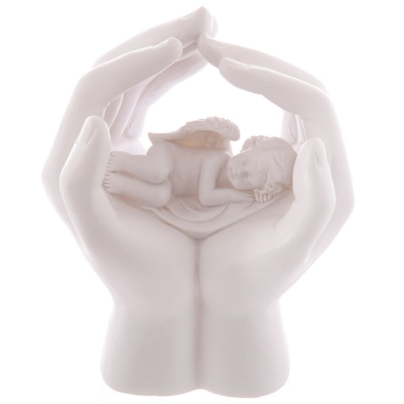 Cherubino addormentato nelle mani con LED