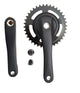 Crank Set 38t Nexus Alu Matt Black Flat 1er tipo