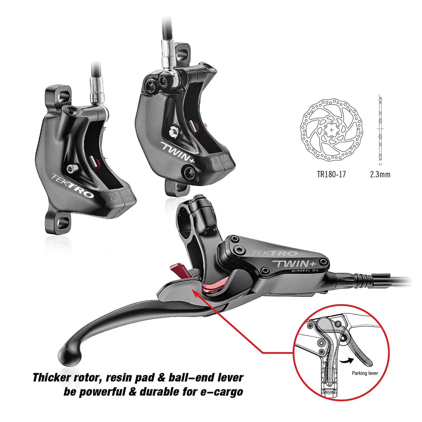 TEKTRO HD-E745 E-Cargo Aigura Left Brazo hidráulico Conjunto con divisor