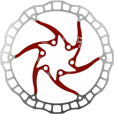 Elvedes one piece rotor 160mm 85g 6 gaats+bout rood 2015196