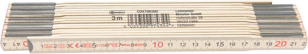 Connex metro plegable 3m madera euro - cox700300
