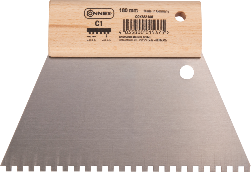 Pettine per colla Connex 180mm 4x4mm c1 - cox883188