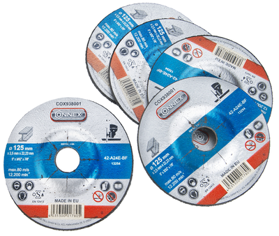 Connex set 5 dischi abrasivi in metallo 125 mm - cox938006