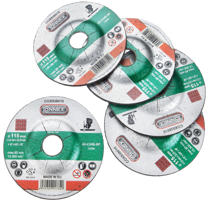Connex set 5x slijpschijf steen 115mm - cox938015
