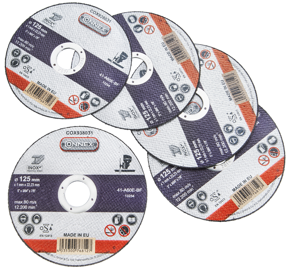 Connex set 5x disco abrasivo acero inoxidable 125mm - cox938036