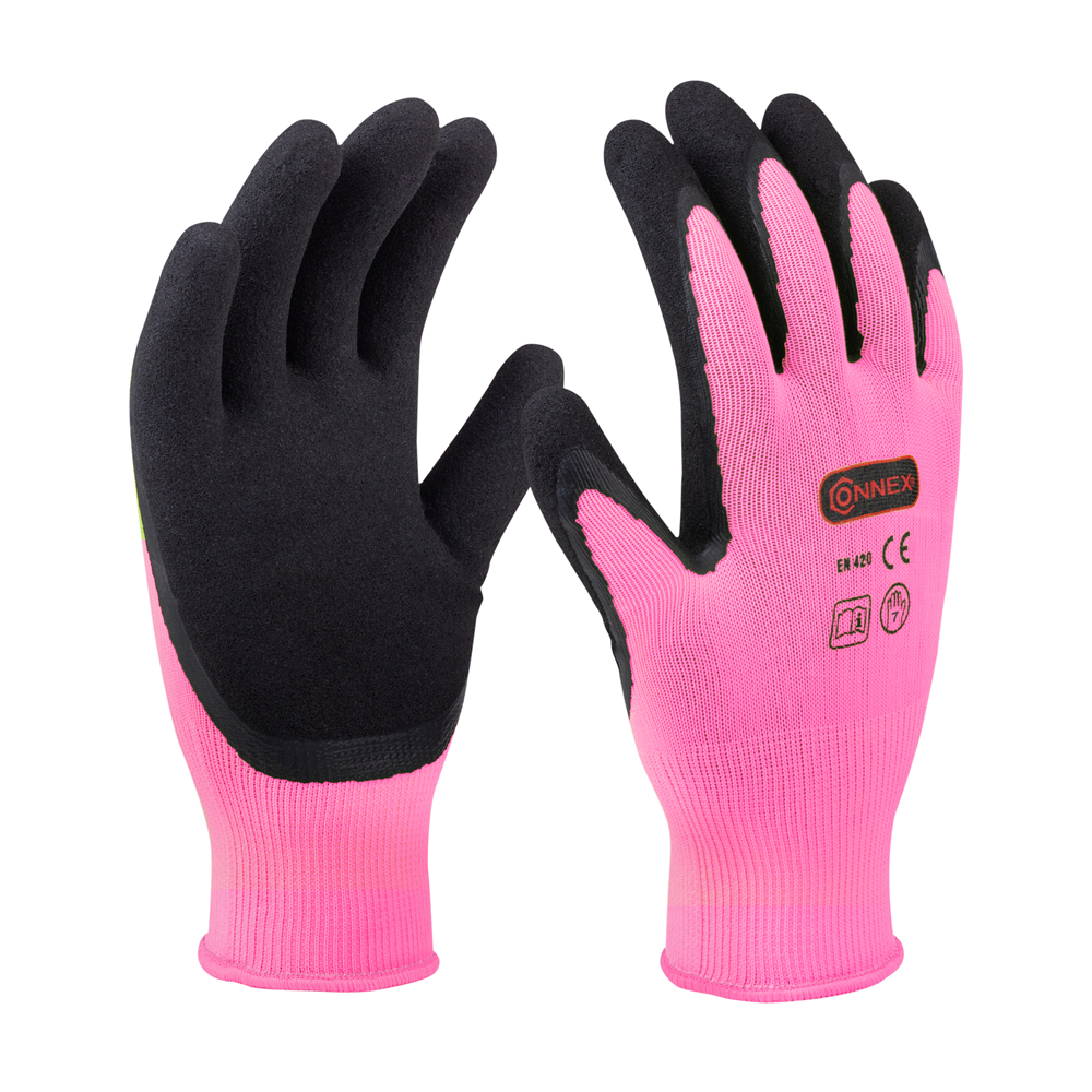 Connex guante jardin latex rosa gr07 - cox938577