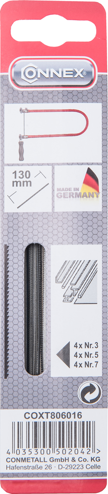 Connex COXT806016 Figura Gnom de cuchilla de sierra 3+5+7 3x4 piezas