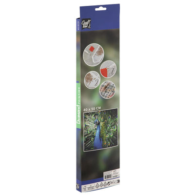 Pittura diamante Moxy, 40x50 cm, pavone
