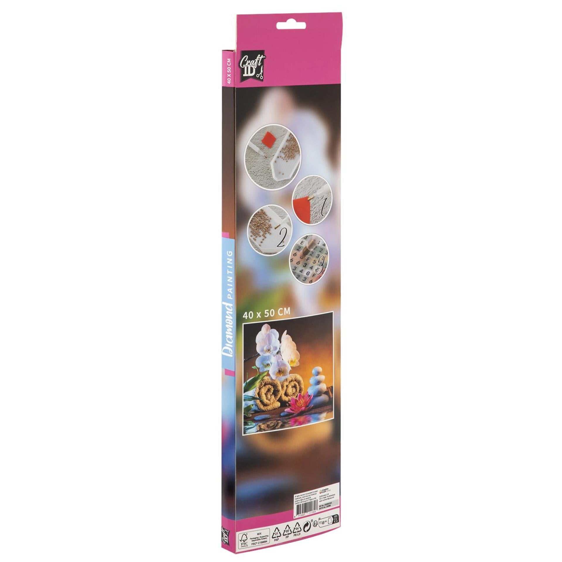 Pittura diamante artigianale, 40x50 cm, zen