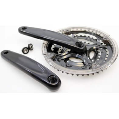 Set di manovella 48 38 28t 8sp nero