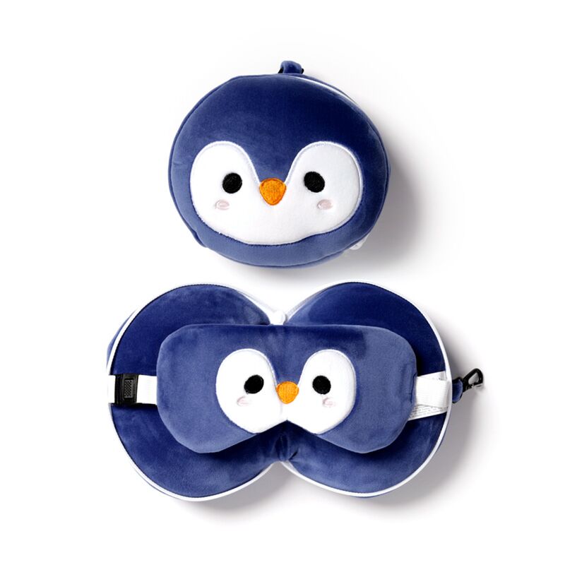 Penguino Pluche di Relaxeazzz intorno alla maschera per dormire cuscini da viaggio