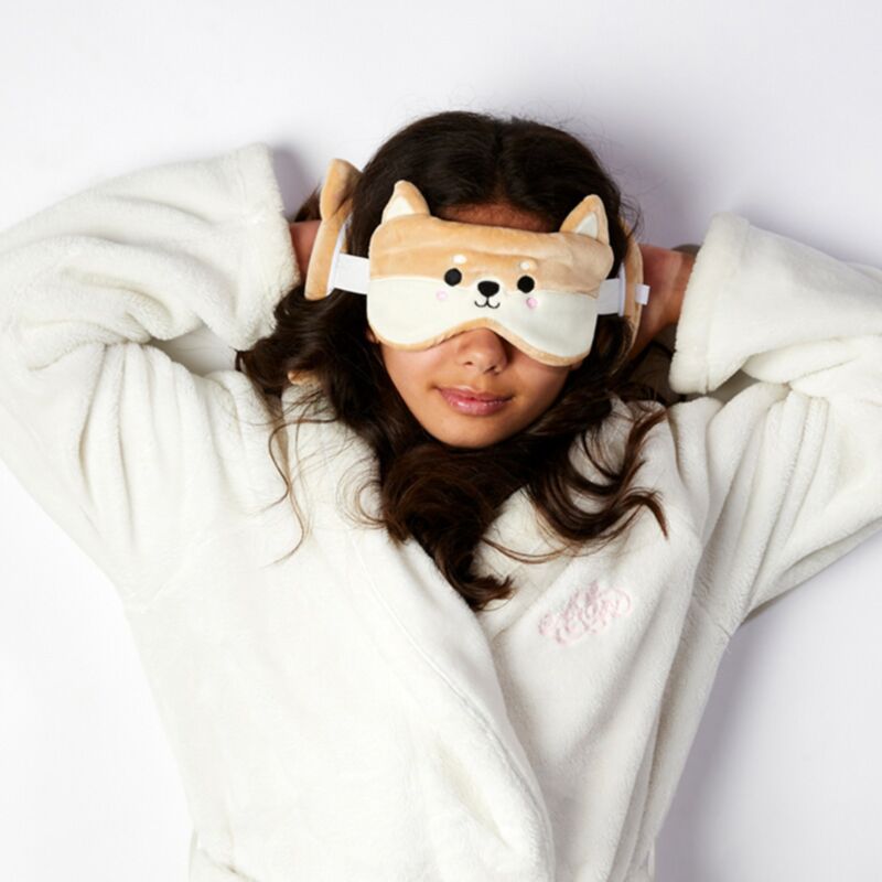 Relaxeazzz pluche shiba inu alrededor de la almohada de viaje slaapmask