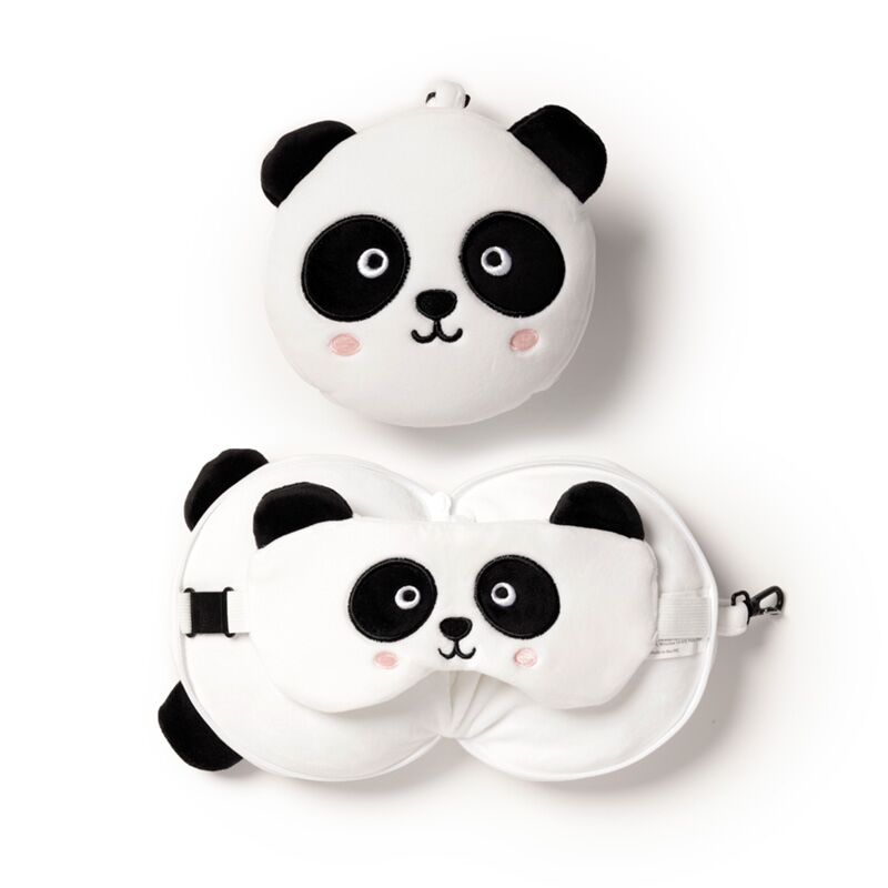 RelleAzzz Panda alrededor de la máscara para dormir de la almohada de viaje
