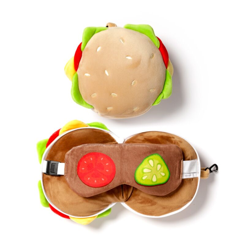Hamburguesa RelleAzzz alrededor de la máscara para dormir de la almohada de viaje de lujo