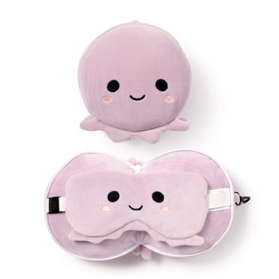 RelleAzzz Pluche Octopus alrededor de la almohada de viaje máscara para dormir