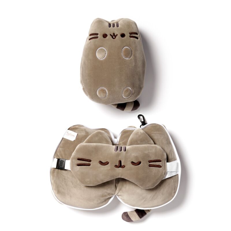 Union pusheen kat rond reiskussen slaapmasker