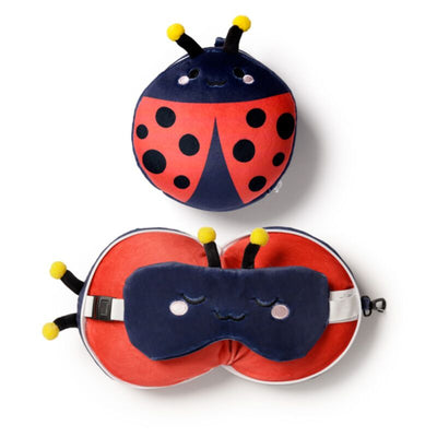 RelleAzzz Adorabugs Ladybug alrededor de la máscara para dormir del cojín de viaje