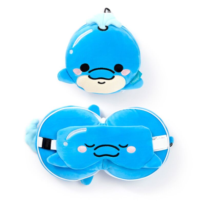 Relaxeazzz Adoramals blu il delfino intorno alla maschera da viaggio da viaggio