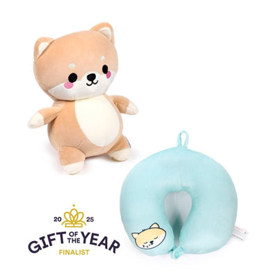 Swapseazzz adoramals shuggs de shiba inu 2 in 1 cuscino da viaggio peluche