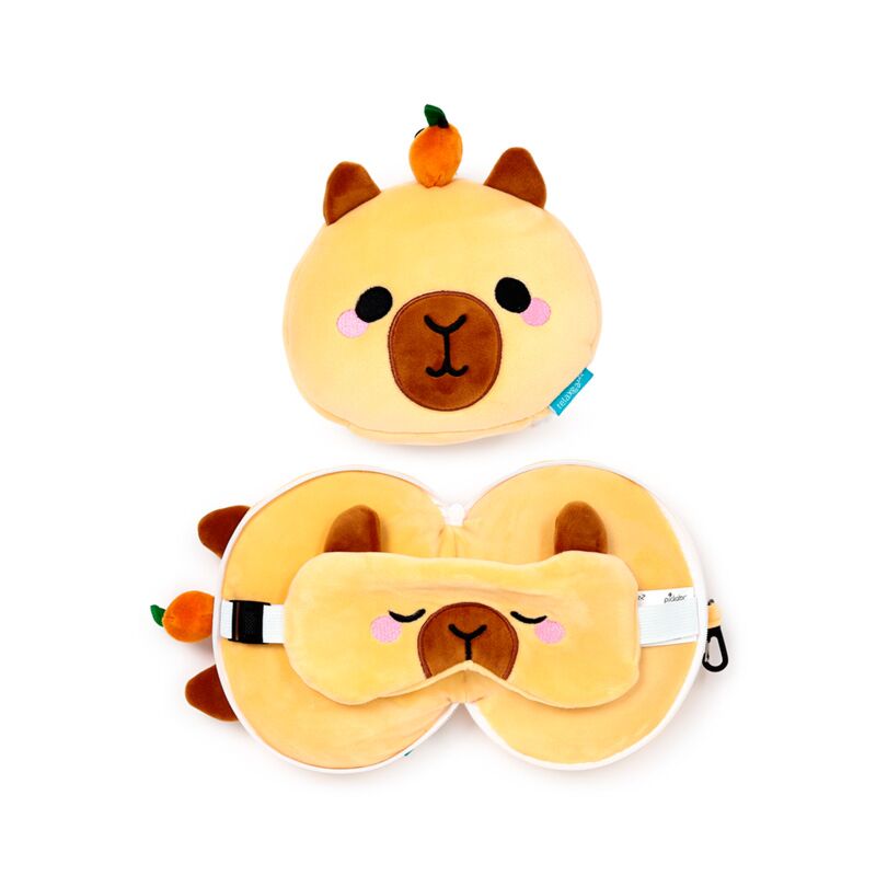 Relaxeazzz Duke la maschera per dormire con cuscino da viaggio Capibara