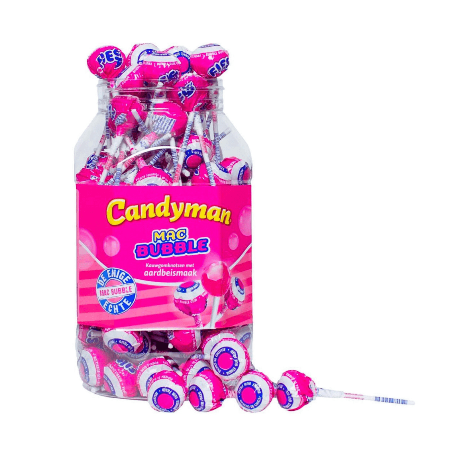 Piruleta Candyman Mac Bubble Fresa (100 piezas)