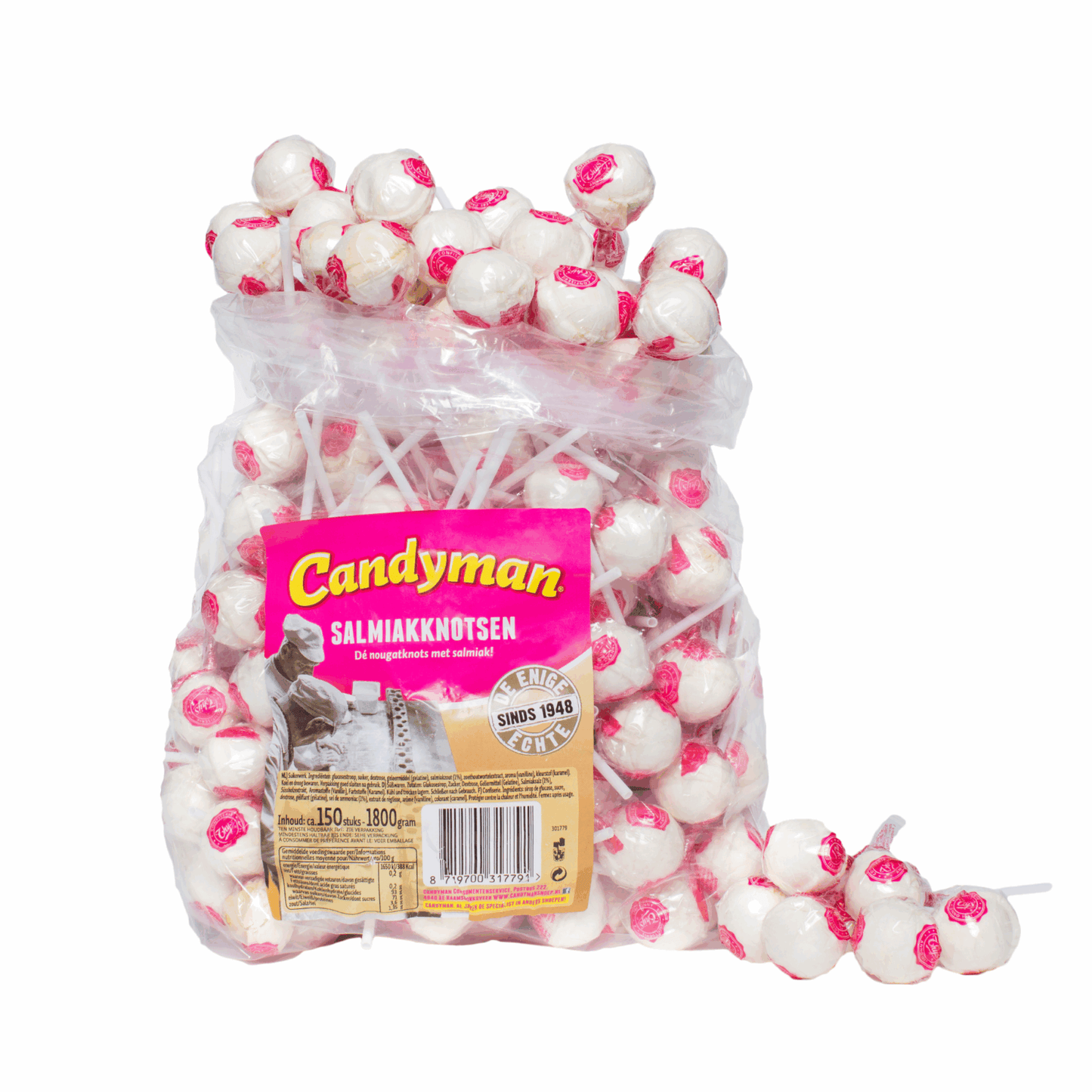 Candyman salmiakknotsen (150 stuks)
