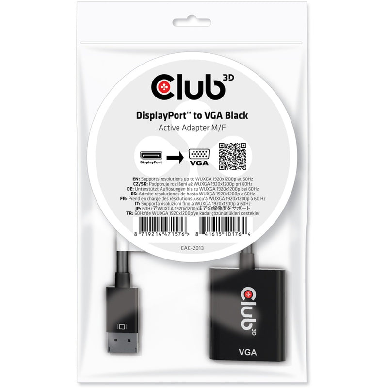 Club 3d displayport 1.1 naar vga active adapter (zwart)