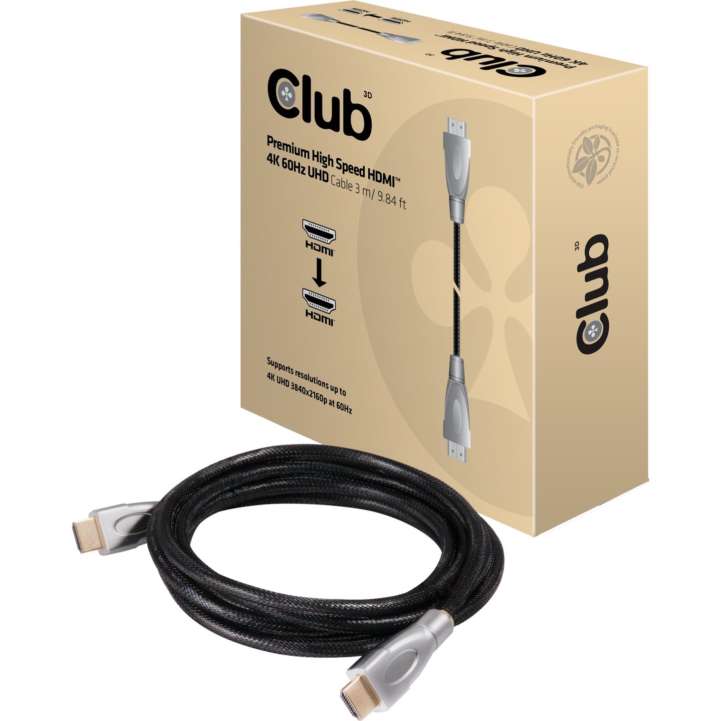 Club 3d hdmi 2.0 premium uhd kabel (3 meter)