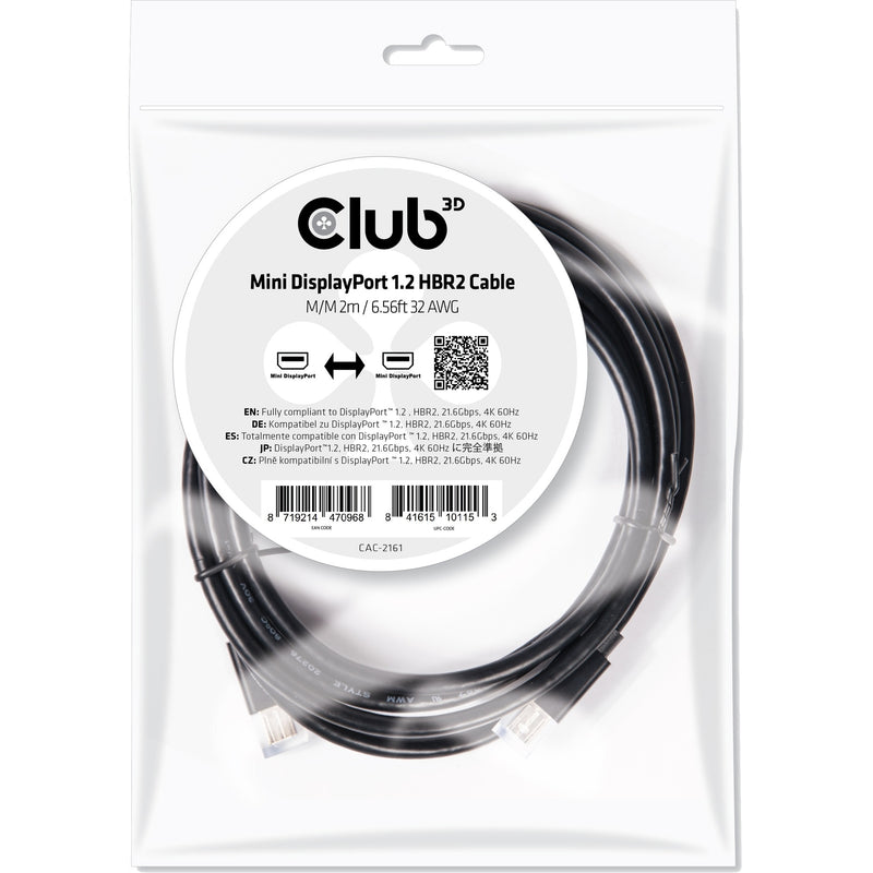 Club 3D Mini DisplayPort 1.2 HBR2 Cavo maschio-maschio