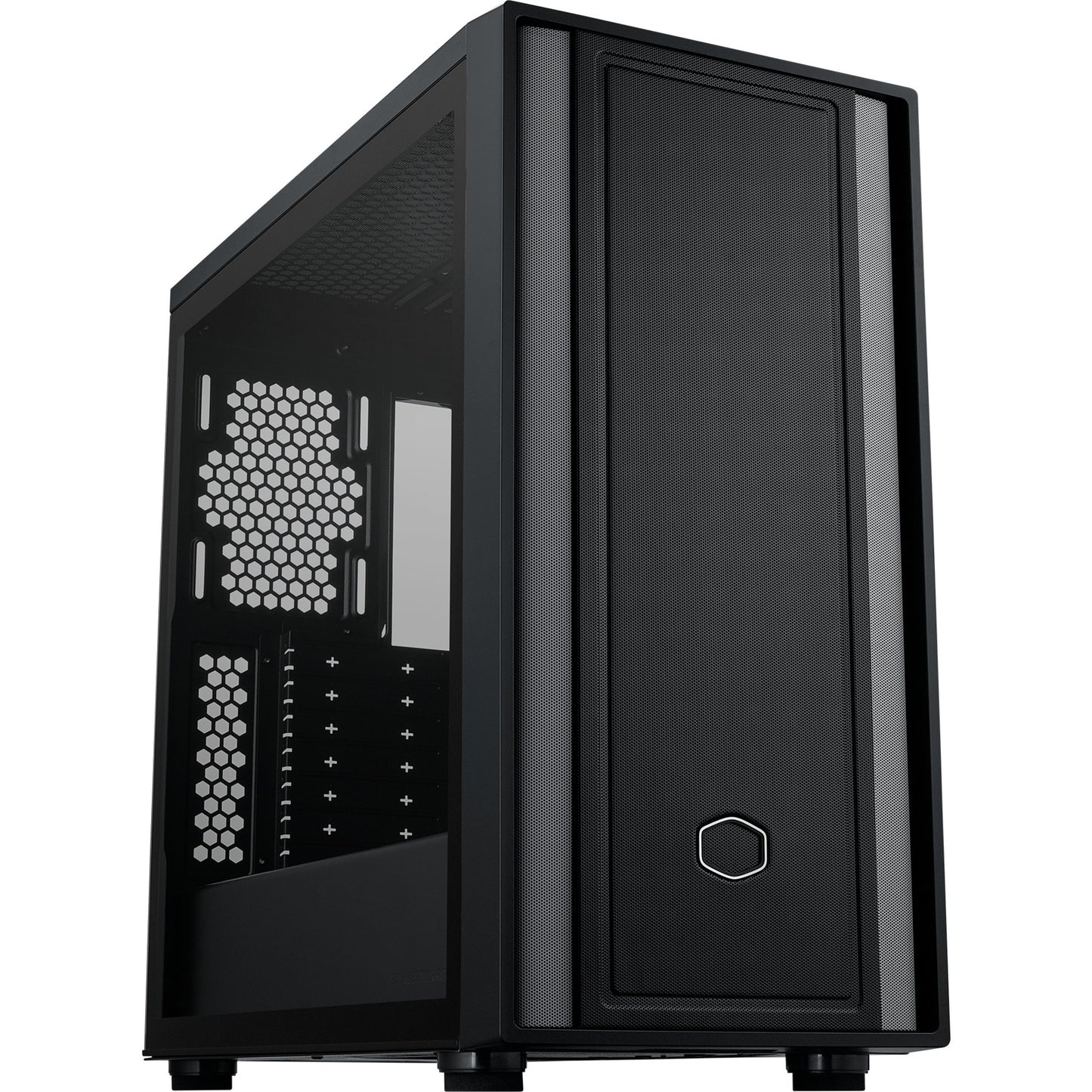 Cooler master masterbox 600 lite midi tower behuizing (zwart | 2x usb-a | 1x usb-c | rgb | tempered glass)